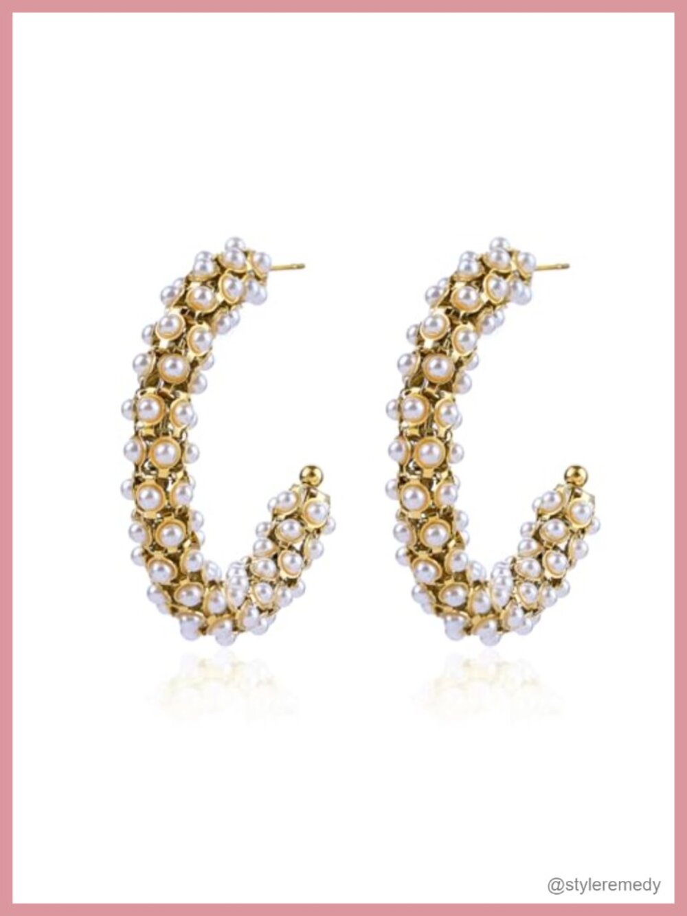 18K Gold Plated Rhinestone Hoop Earrings Chunky Statement Jewelry